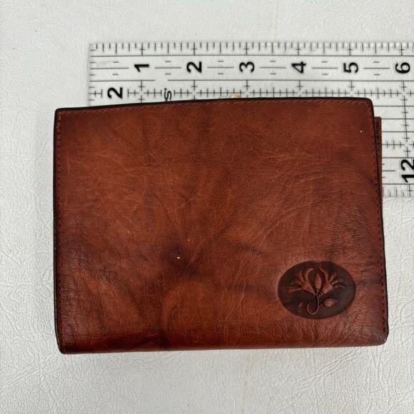 Buxton Leather Wallet Brown Top Grain Cowhide ID Credit Card Kiss Lock Coin - Picture 9 of 10